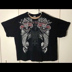 Gothic Skulls & Wings T-Shirt 3XL